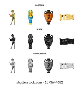 Vector illustration of story and items icon. Set of story and attributes  stock vector illustration.