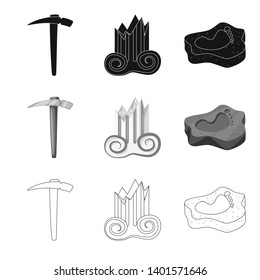 Vector illustration of story and items icon. Collection of story and attributes  stock symbol for web.