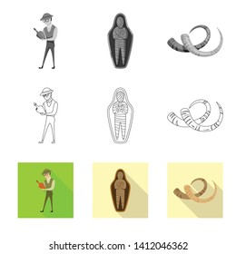 Vector illustration of story and items icon. Set of story and attributes  stock symbol for web.