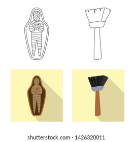 Vector illustration of story and items icon. Set of story and attributes stock vector illustration.