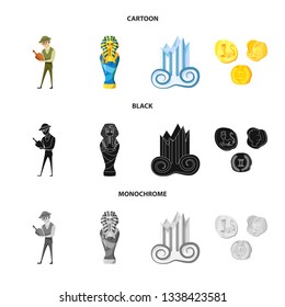 Vector illustration of story and items logo. Set of story and attributes  vector icon for stock.