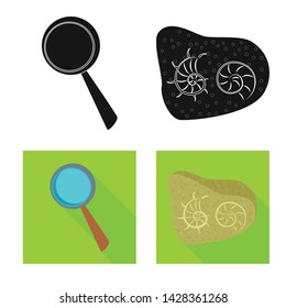 Vector illustration of story and items logo. Set of story and attributes stock vector illustration.