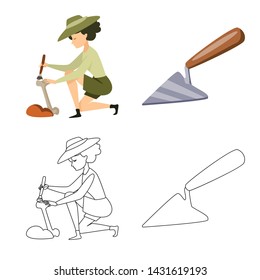 Vector illustration of story and items logo. Set of story and attributes vector icon for stock.