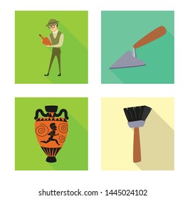 Vector illustration of story and items logo. Collection of story and attributes stock symbol for web.