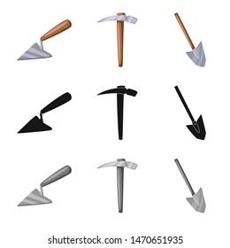 Vector illustration of story and items logo. Set of story and attributes vector icon for stock.