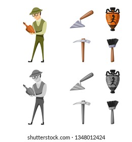 Vector illustration of story and items sign. Set of story and attributes  vector icon for stock.