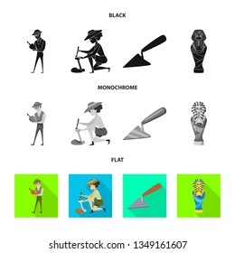 Vector illustration of story and items sign. Set of story and attributes  stock vector illustration.