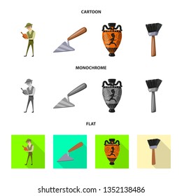 Vector illustration of story and items sign. Collection of story and attributes  stock vector illustration.