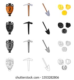 Vector illustration of story and items sign. Set of story and attributes  stock symbol for web.