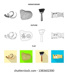 Vector illustration of story and items sign. Set of story and attributes  stock symbol for web.