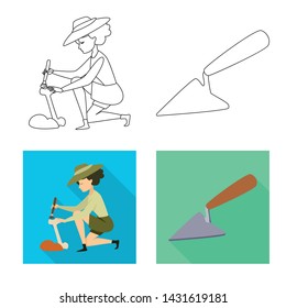 Vector illustration of story and items sign. Collection of story and attributes stock symbol for web.