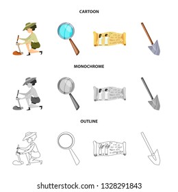 Vector illustration of story and items symbol. Collection of story and attributes  stock symbol for web.