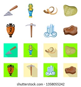 Vector illustration of story and items symbol. Set of story and attributes  vector icon for stock.