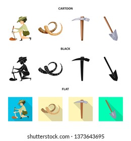Vector illustration of story and items symbol. Set of story and attributes  stock vector illustration.