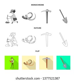 Vector illustration of story and items symbol. Set of story and attributes  stock symbol for web.