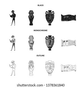 Vector illustration of story and items symbol. Set of story and attributes  vector icon for stock.