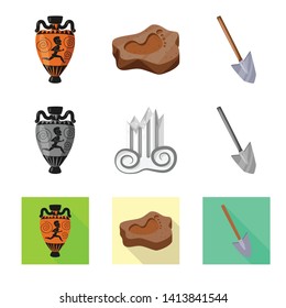 Vector illustration of story and items symbol. Set of story and attributes  vector icon for stock.