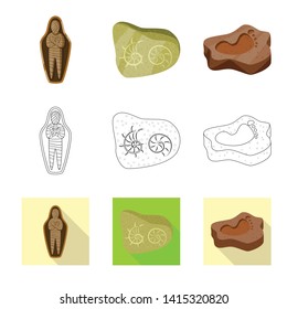 Vector illustration of story and items symbol. Set of story and attributes  vector icon for stock.