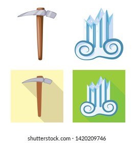 Vector illustration of story and items symbol. Set of story and attributes  stock vector illustration.