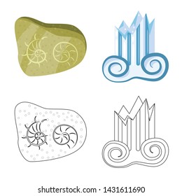 Vector illustration of story and items symbol. Set of story and attributes vector icon for stock.