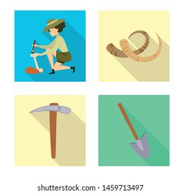 Vector illustration of story and items symbol. Set of story and attributes vector icon for stock.