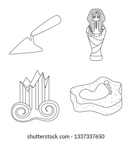 Vector illustration of story and research logo. Collection of story and discovery stock symbol for web.