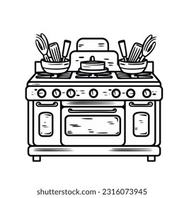 Vector Illustration, Illustration of Stove