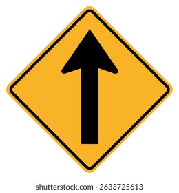 Vector Illustration of a Straight Road Warning Sign on a white background