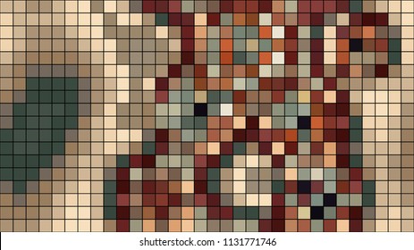 Vector illustration of a strange colorful pattern. Abstract geometrical background. Creative wallpaper in a pixel art style.