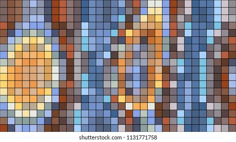 Vector illustration of a strange colorful pattern. Abstract geometrical background. Creative wallpaper in a pixel art style.
