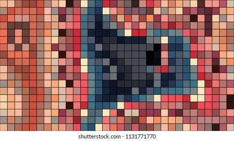 Vector illustration of a strange colorful pattern. Abstract geometrical background. Creative wallpaper in a pixel art style.