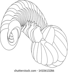 Vector illustration of a strange doodle structure consisting of geometric shapes on a white background. Suitable as a template for a coloring book.