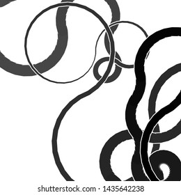Vector illustration of a strange doodle structure consisting of a randomly intertwined rounded curves on a white background.