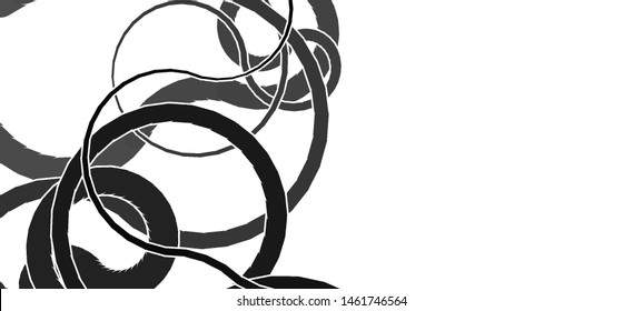 Vector illustration of a strange doodle structure consisting of a randomly intertwined rounded curves on a white background.