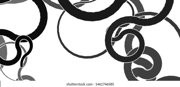 Vector illustration of a strange doodle structure consisting of a randomly intertwined rounded curves on a white background.