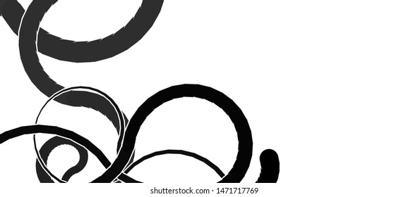 Vector illustration of a strange doodle structure consisting of a randomly intertwined rounded curves on a white background.