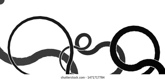 Vector illustration of a strange doodle structure consisting of a randomly intertwined rounded curves on a white background.