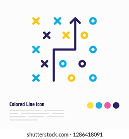Vector illustration of strategy icon colored line. Beautiful marketing element also can be used as tactical plan icon element.