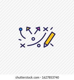 Vector illustration of strategy icon colored line. Beautiful emoticon element also can be used as tactic icon element.