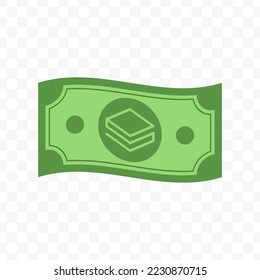 Vector illustration of Stratis banknote in green color on transparent background (PNG).