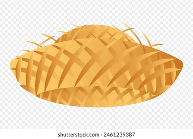 Vector illustration of straw hat on transparent background