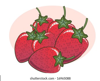 vector illustration of strawberries
