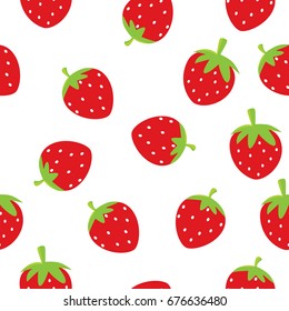 Vector illustration of strawberries background seamless 