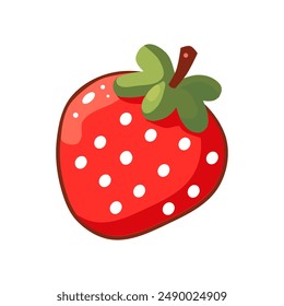vector illustration of strawberries in a flat and minimalist style isolated on a white background