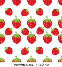 Vector illustration of strawberries seamless background 