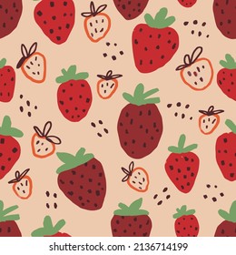 Patrón sin inconvenientes de la ilustración vectorial Strawberries