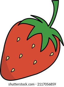 Vector illustration of strawberries used for magazines, books, food applications, advertising, posters, children's books, menu covers, web pages. Vector of berries. Illustration of food. Icon.