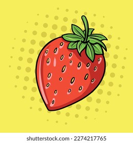 Vector illustration of the strawberry.