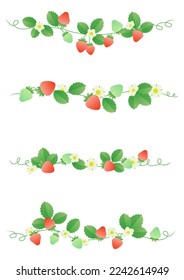Vector illustration of the strawberry border.