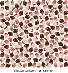 vector illustration of strawberry in chocolate isolated background white EPS10